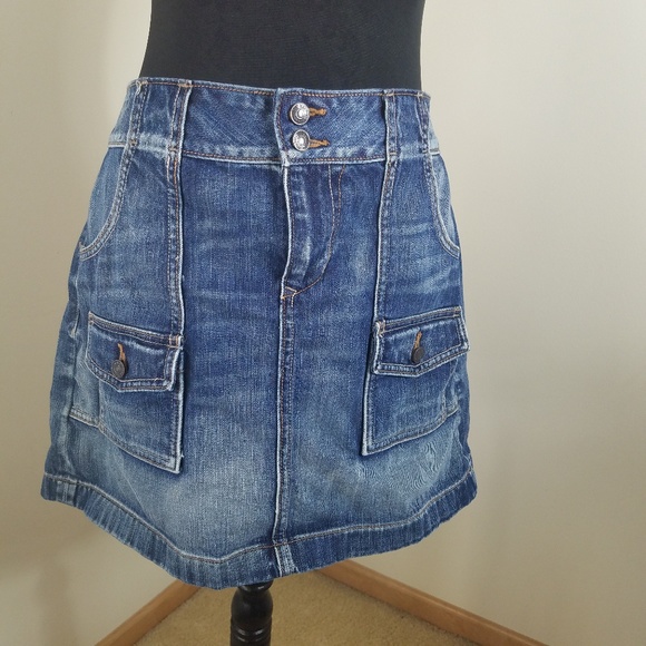 utility denim skirt
